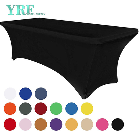 Langwerpige stretch spandex tafelhoezen zwart 6ft/72"L x 30"B x 30"H polyester voor klaptafels
