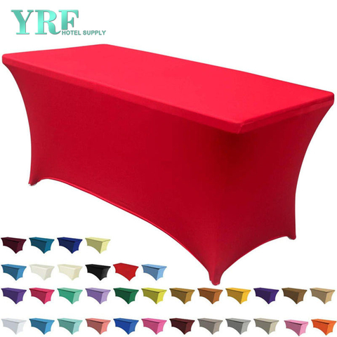 Langwerpige stretch spandex tafelhoes rood 8ft/96"L x 30"B x 30"H polyester voor klaptafels