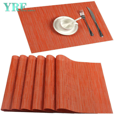 Banket Vierkant PVC Niet-vlekkende Niet-vervagende Oranje Kralen Tafelmatten