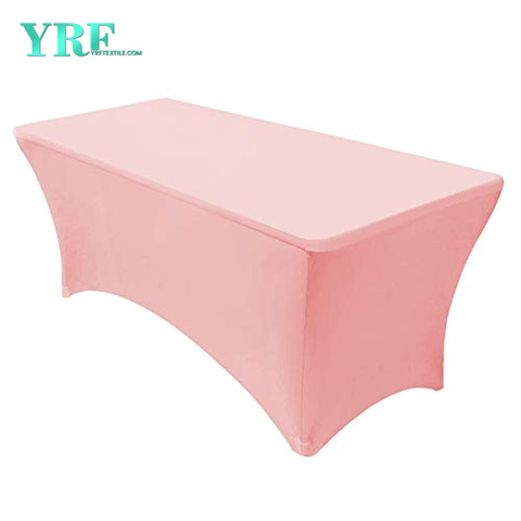 Rechthoekig ingerichte spandex tafelhoezen roze 8ft pure polyester kreukvrij voor klaptafels