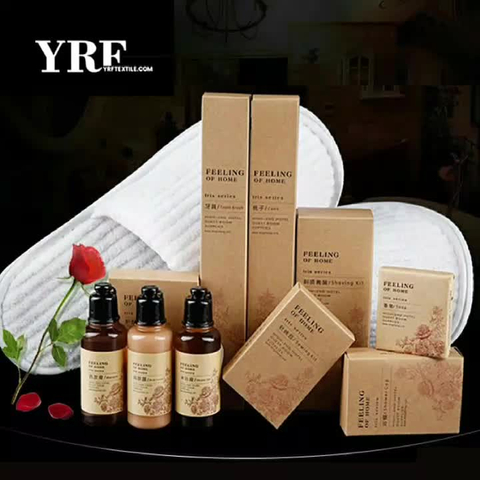 YRF Goede kwaliteit Custom Hotel voorziening Spa Slipper toiletartikelen Shampoo Bad Gel Zeep Dental Kit