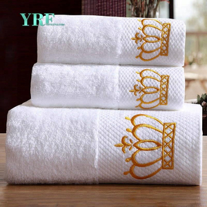 Luxe 100% katoenen hotelcollectie geborduurde handdoeken wit