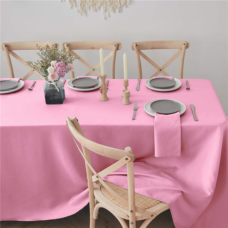 Rechthoekige tafelkleden Puur roze 70x120 inch 100% polyester kreukvrij voor bruiloften