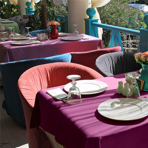 Vierkante tafelkleed Pure Fuchsia 85x85 inch 100% polyester kreukvrij voor hotel