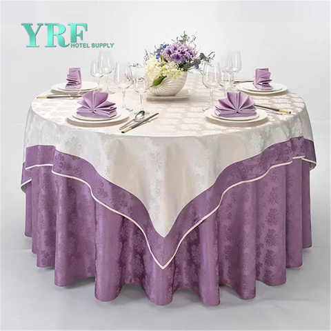YRF Factory Sale 5-sterrenhotel Ronde tafelkleed Violet effen geverfd