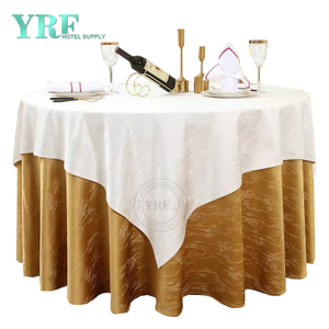YRF Rond tafelkleed 108" Inch bruin polyester wasbaar kreukvrij voor bruiloft