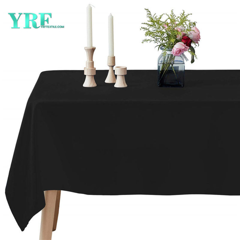 Langwerpige tafelkleden Puur zwart 60x102 inch 100% polyester kreukvrij voor bruiloften