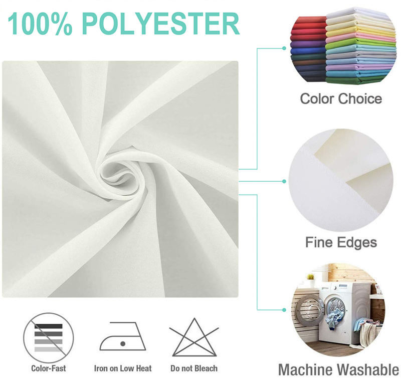 Vierkant tafelkleed ivoor 70x70 inch 100% polyester kreukvrij voor feestjes