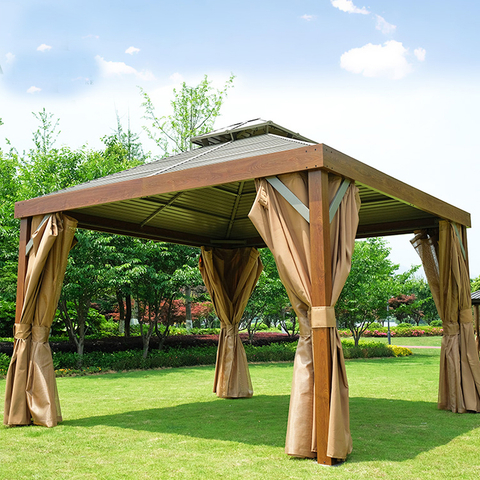 Bestverkopende duurzame metalen frame hardtop zonnescherm tuinhuisjes