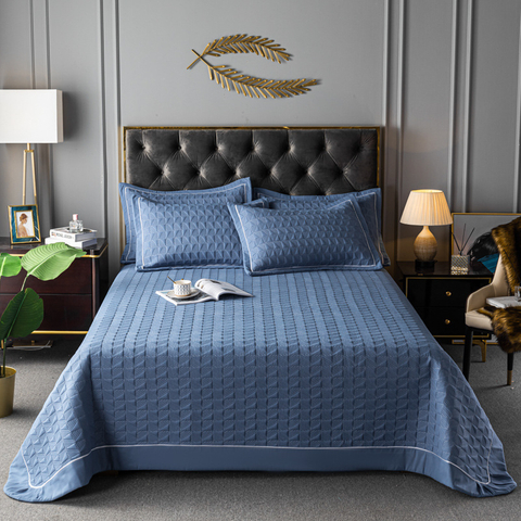 Home Textiel Sprei Set Omkeerbaar Oversized Bedovertrek Deken Blauw voor het hele seizoen