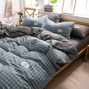 Nieuw product Appartement Comfortabele geruite katoenen lakens